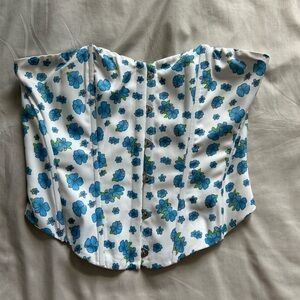 Floral corset strapless top